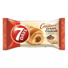   Croissant 7DAYS Cream&Cookies mogyorókrém ízű krémmel töltött keksz darabokkal 60 g