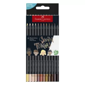   Színes ceruza FABER-CASTELL Black Edition háromszögletű bőrszínű 12 darabos készlet