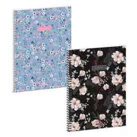 Spirálfüzet vonalas ARS UNA Flowery A/4 60 lapos