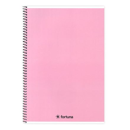 Spirálfüzet vonalas FORTUNA Monocolor A/5 70 lapos pasztell rózsaszín