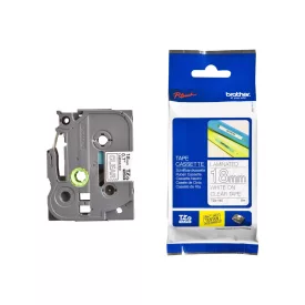   Brother TZE-145 laminált P-touch szalag (18mm) White on Clear - 8m
