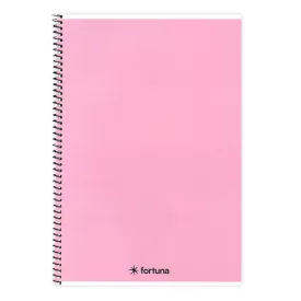   Spirálfüzet vonalas FORTUNA Monocolor A/4 70 lapos pasztell rózsaszín