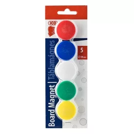 Táblamágnes ICO színes 30mm 5 darabos