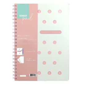   Spirálfüzet vonalas STREET Pad A/4 100 lapos pasztell rózsaszín