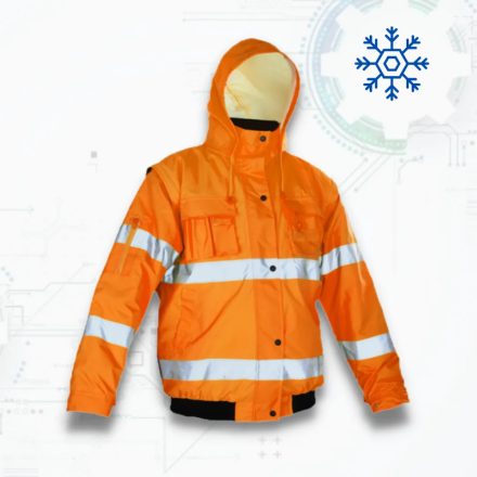 FLASH Winter Orange Short KRT Téli Munkavédelmi kabát